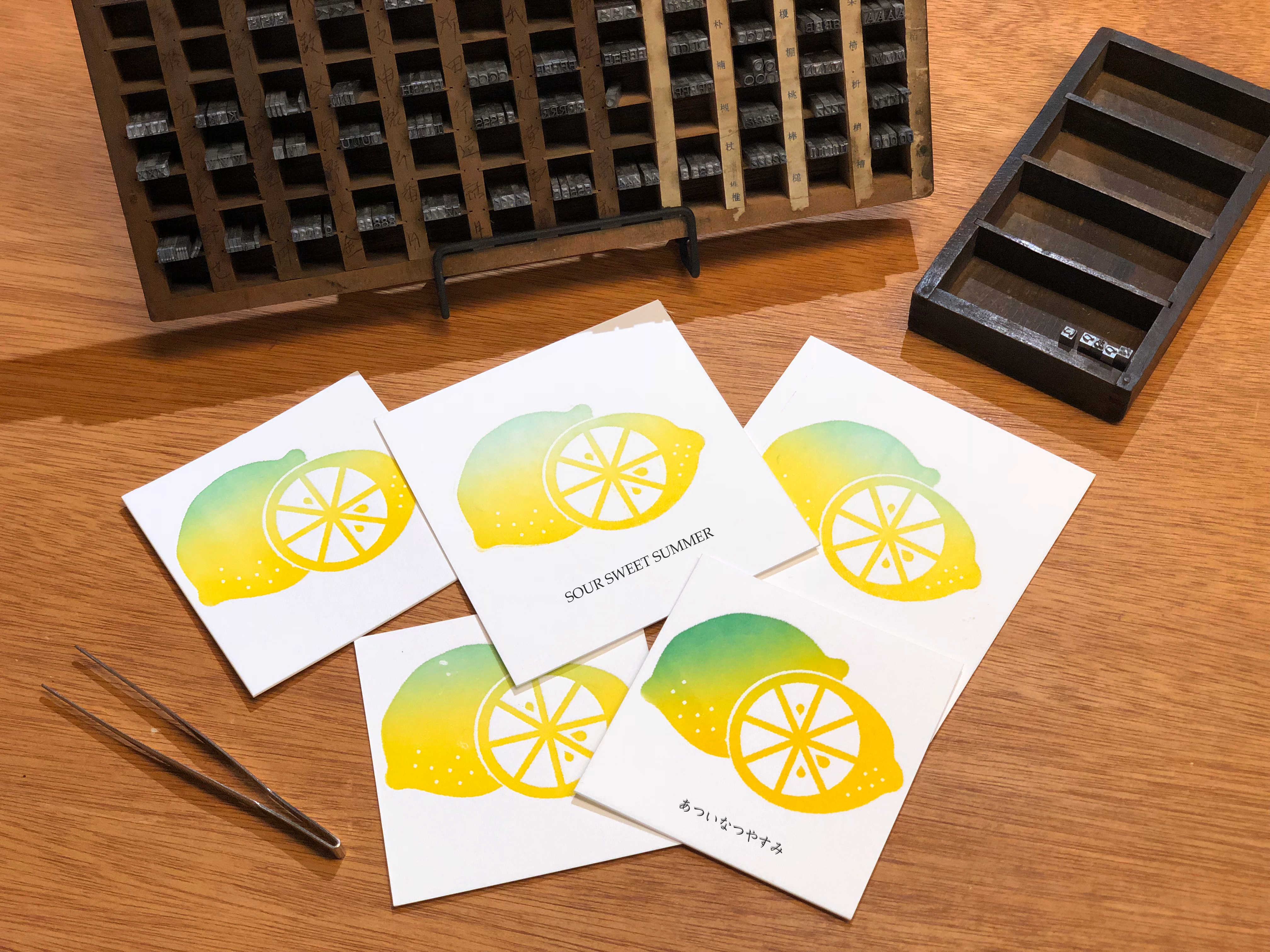 夏に爽やか活版印刷「LEMON CARD」ワークショップ